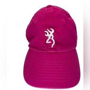 Browning Women's Blaze Pink Cap - white embroidered Buckmark logo - One Size